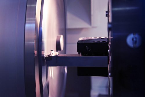 CNC lathe machine (Turning machine) cutting the metal. Hi-precision CNC machining concept